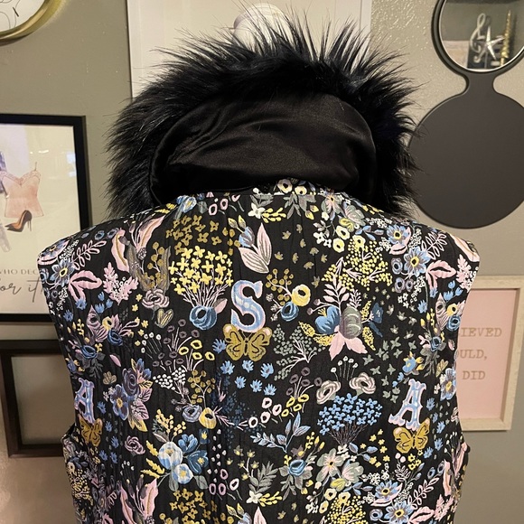 Sui by Anna Sui Colorful Tapestry Fur Vest L - Picture 13 of 17